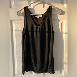 LOFT Black Satin Tank Top